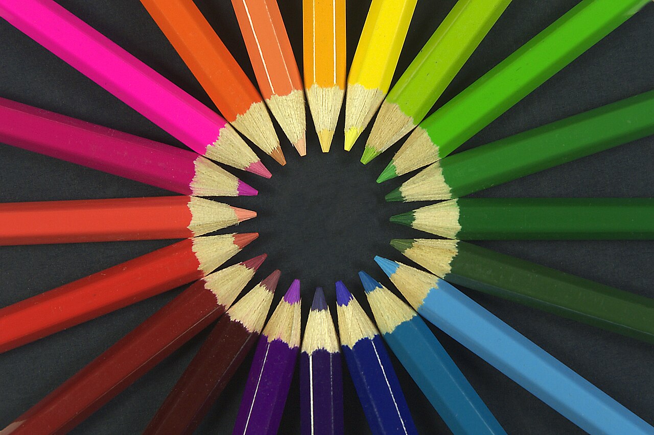 Colored pencils and art supplies