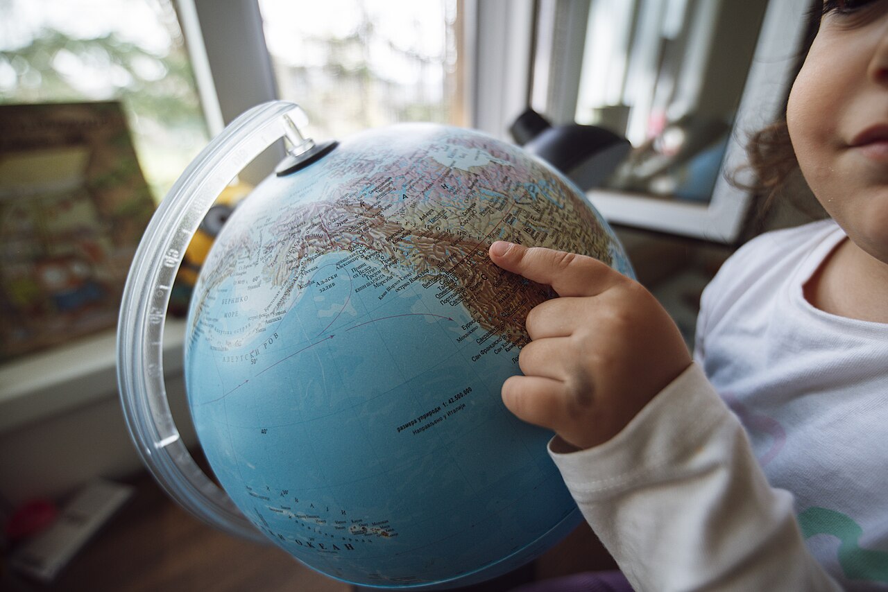 A globe for teaching geography to children