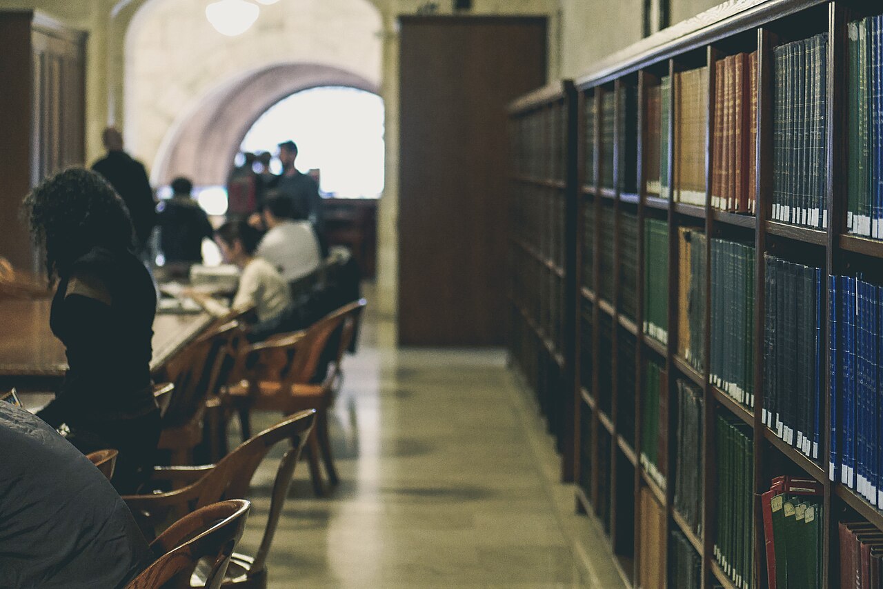 An old library full of books