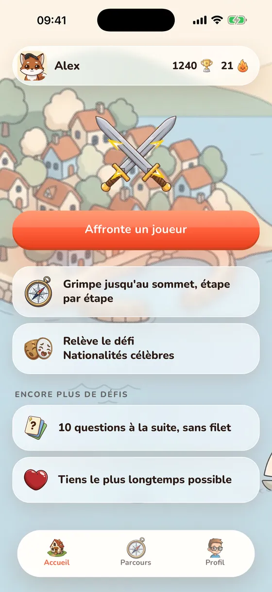 Accueil de l'app SAPIRO